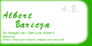 albert baricza business card